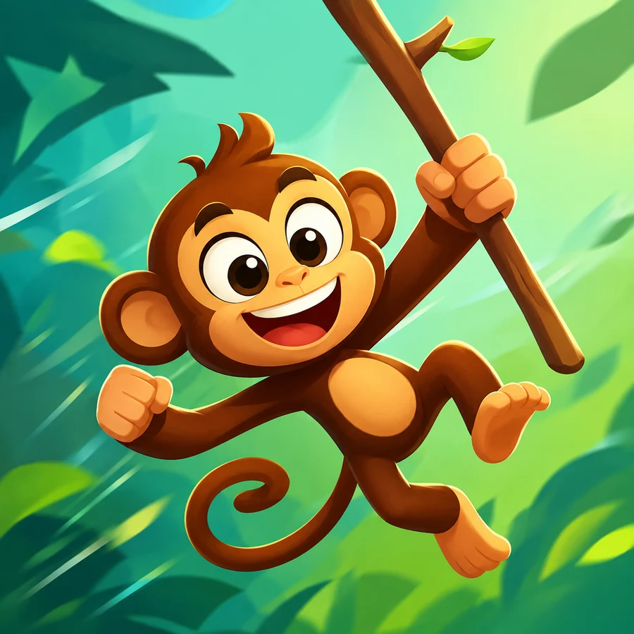 ภาพปกเกม ลิงก้านไม้ตะลุยป่า